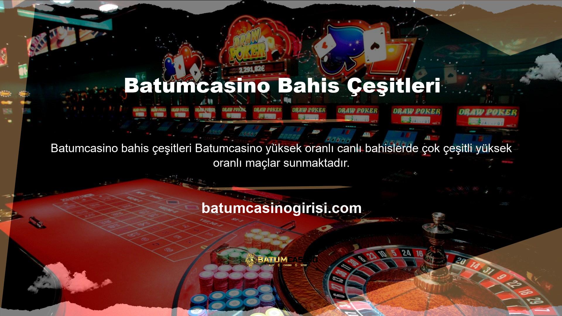 Düşük oranlı bahislere ek olarak, casinolar da yüksek oranlı bahisler sunar